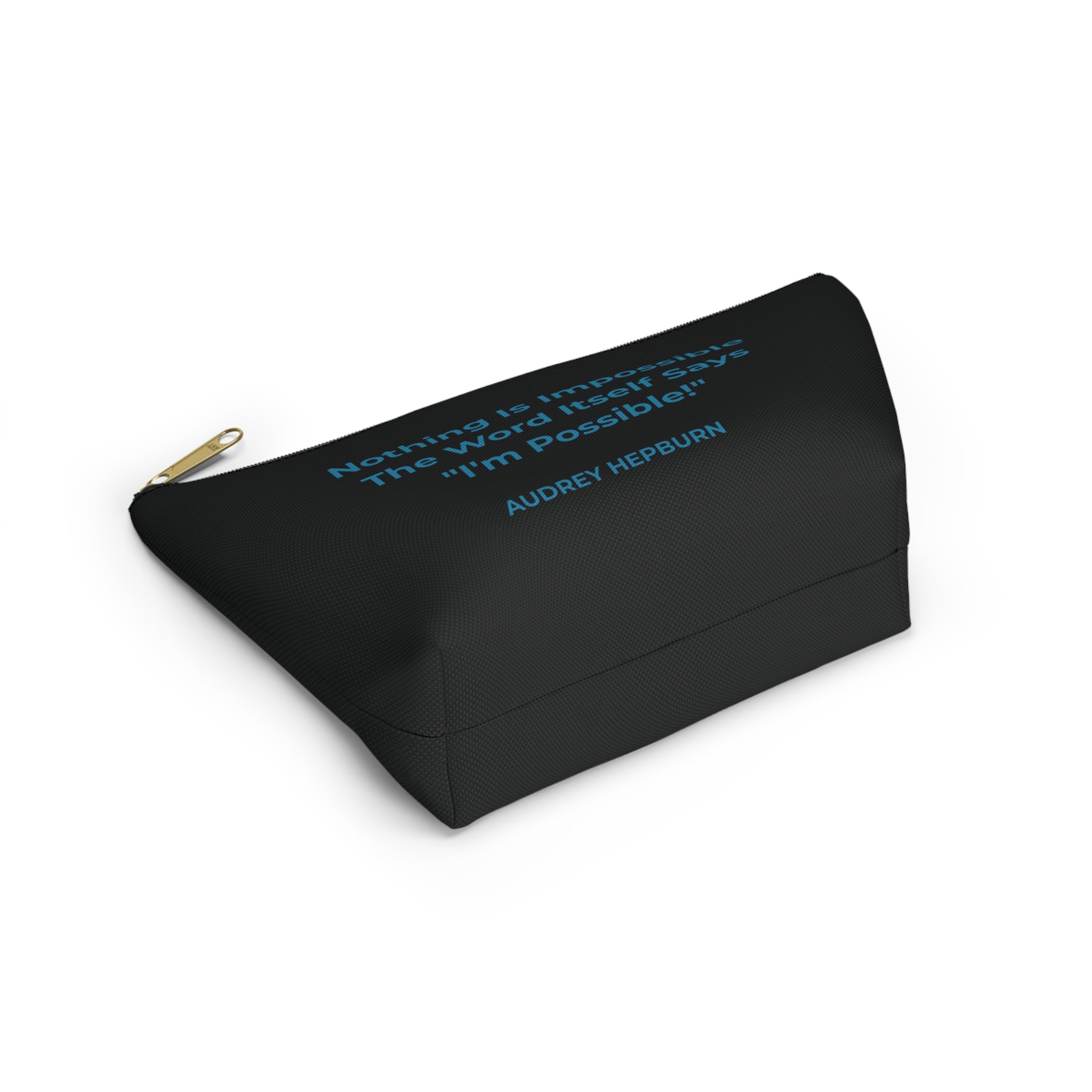 Audrey Hepburn Creativity Inspirational Accessory Pouch - Travel, Makeup, Gift (Black)