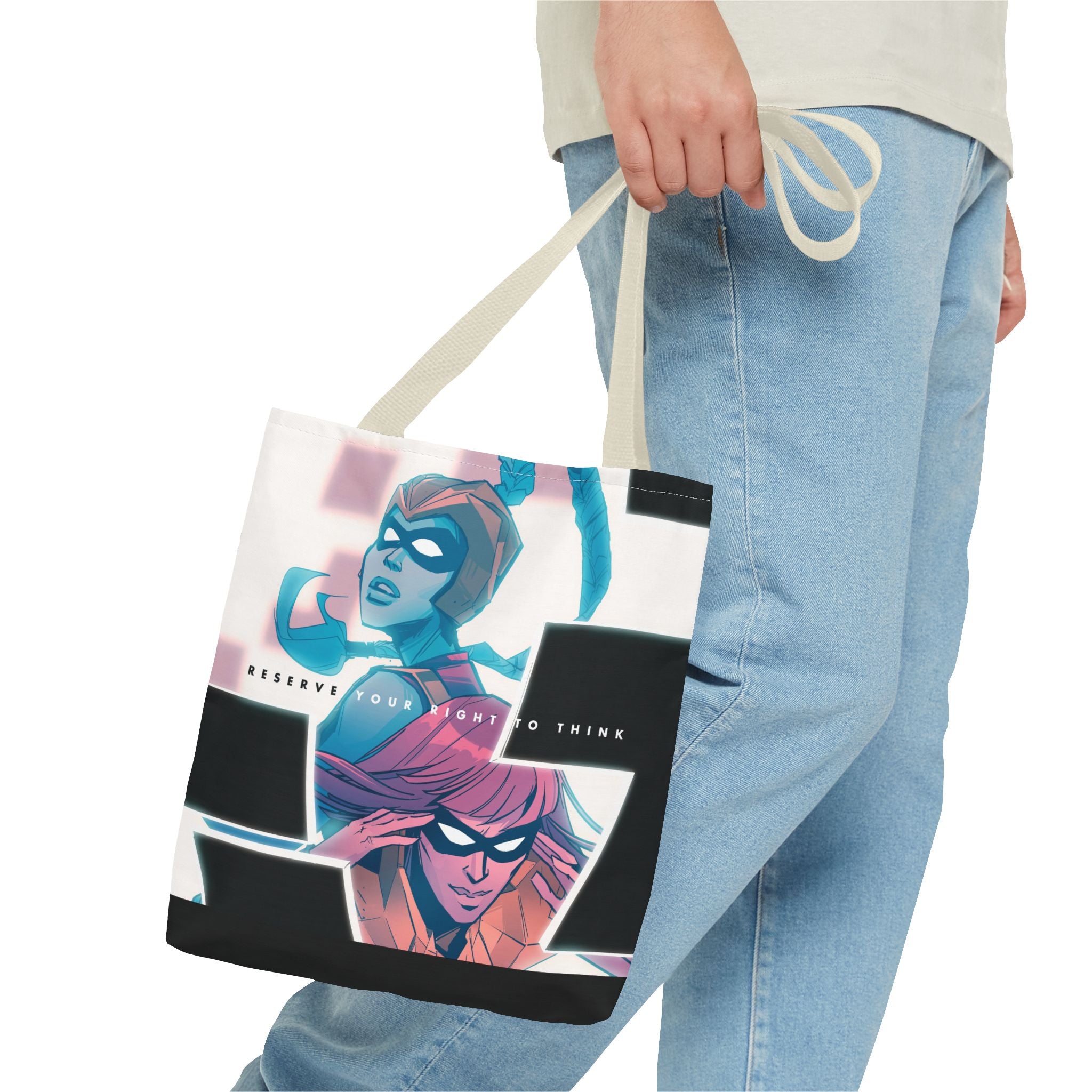 “Reserve Your Right to Think” Small Tote Bag (Annie Wu Art)