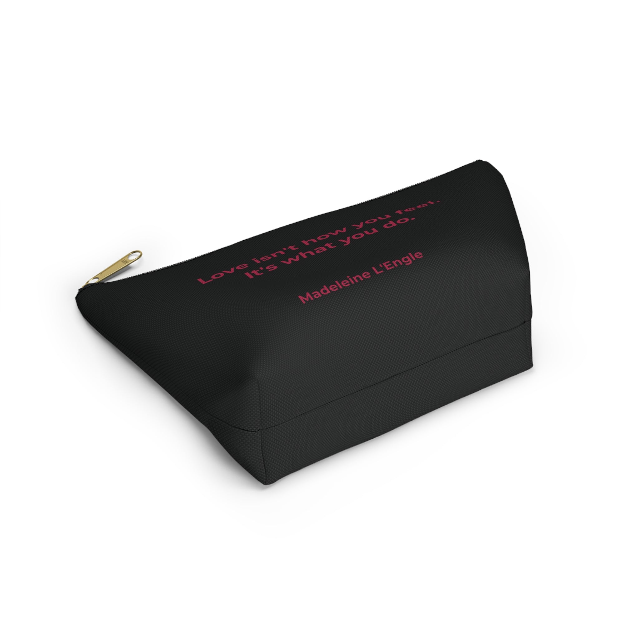 Madeleine L'Engle Loving Energy Inspirational Accessory Pouch - Travel, Makeup, Gift (Black)