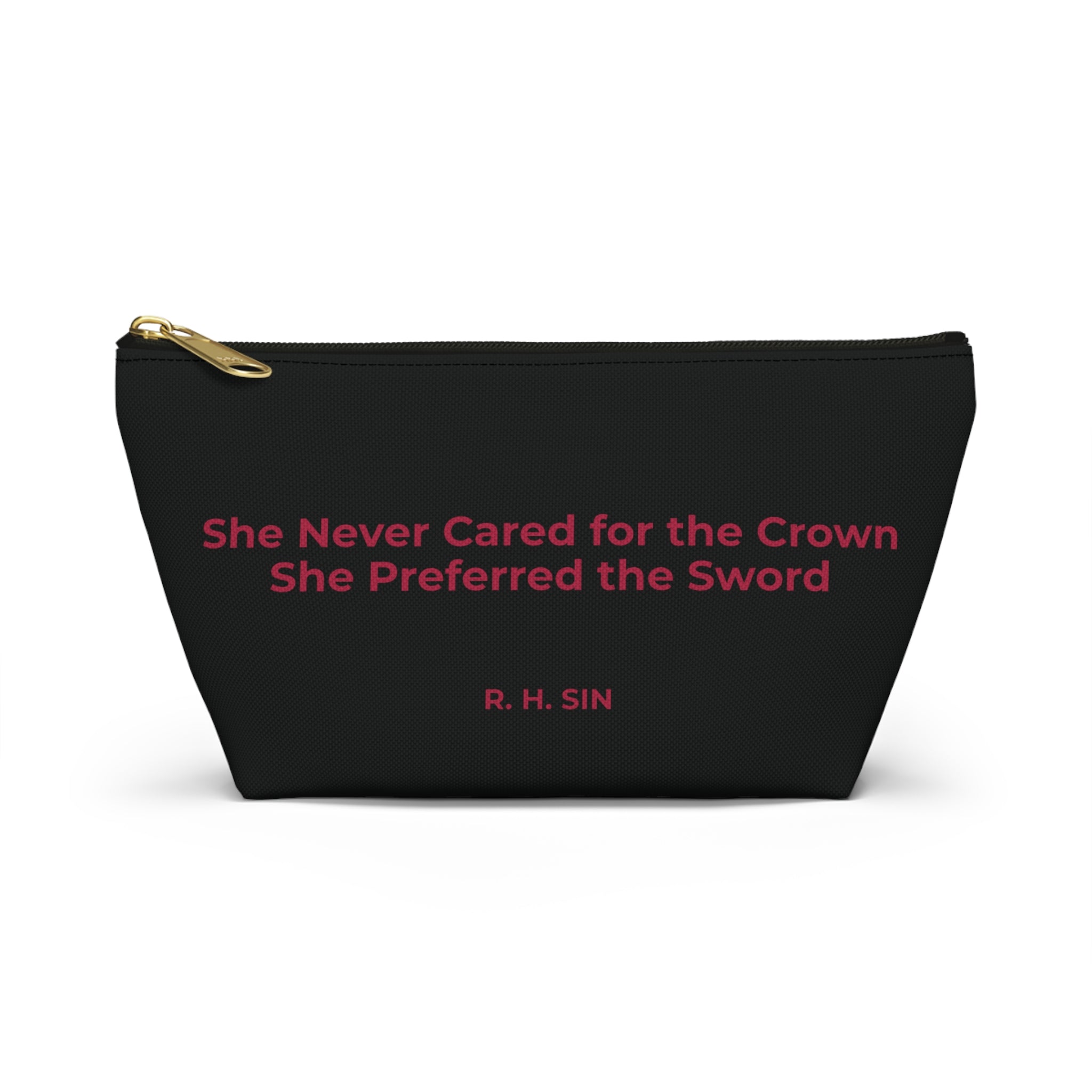 Warrior Bravery Inspirational Accessory Pouch - Travel, Makeup, Gift (Black)