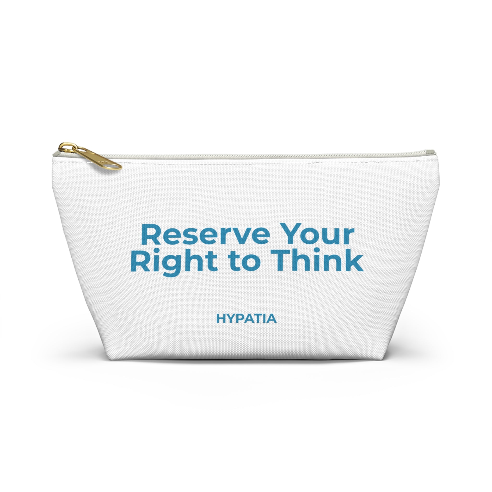 Hypatia Wisdom Inspirational Accessory Pouch - Travel, Makeup, Gift (White)