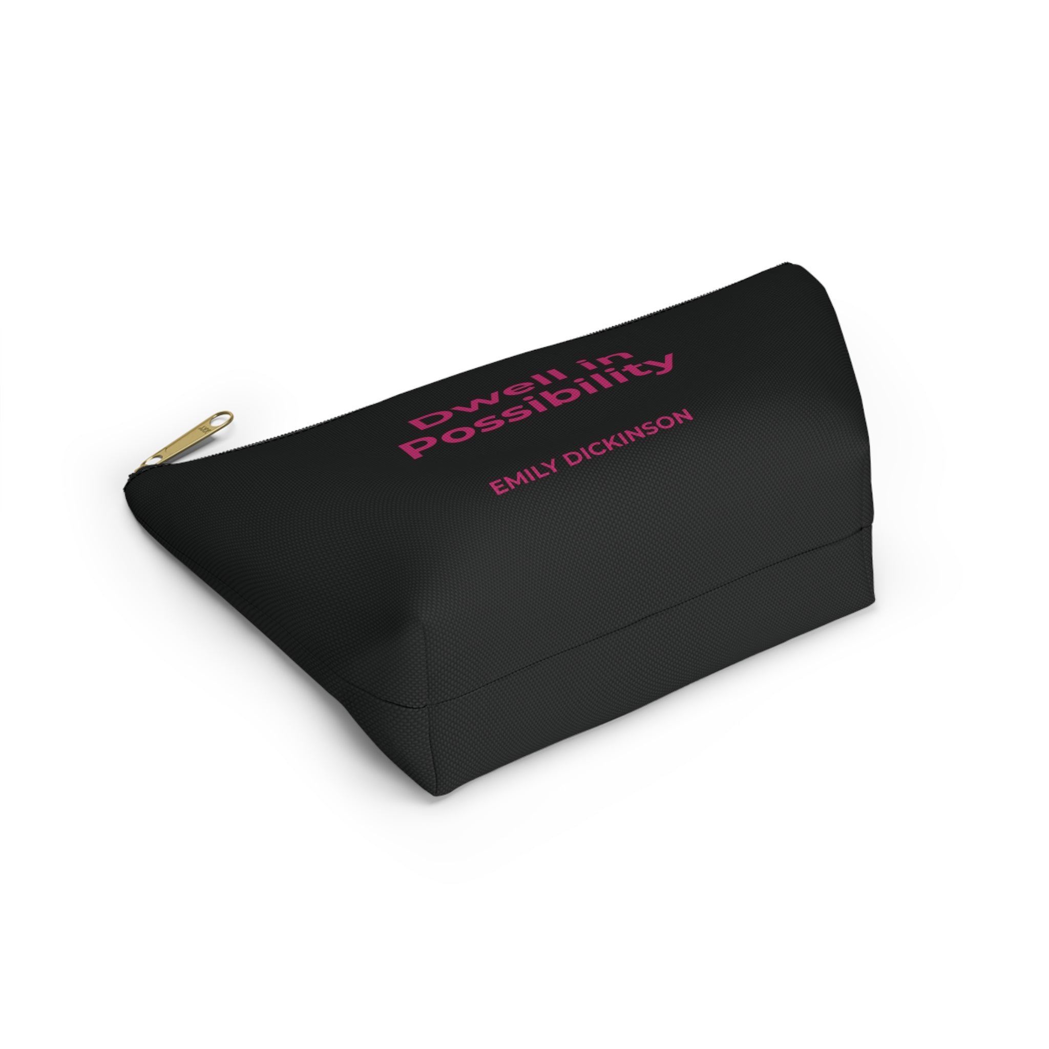 Emily Dickinson Enthusiasm Inspirational Accessory Pouch - Travel, Makeup, Gift (Black)
