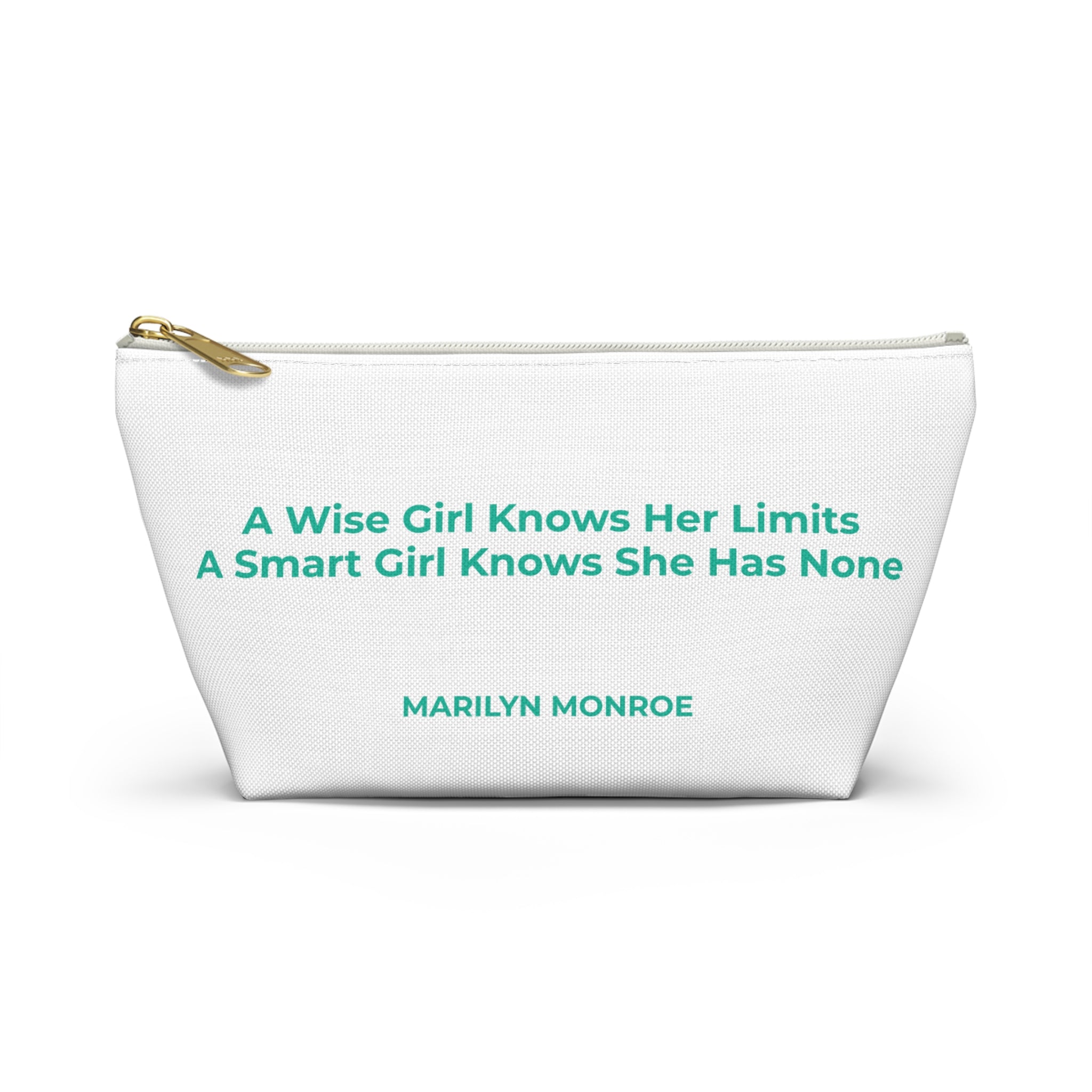 Marilyn Monroe Ingenuity Inspirational Accessory Pouch - Travel, Makeup, Gift (White)