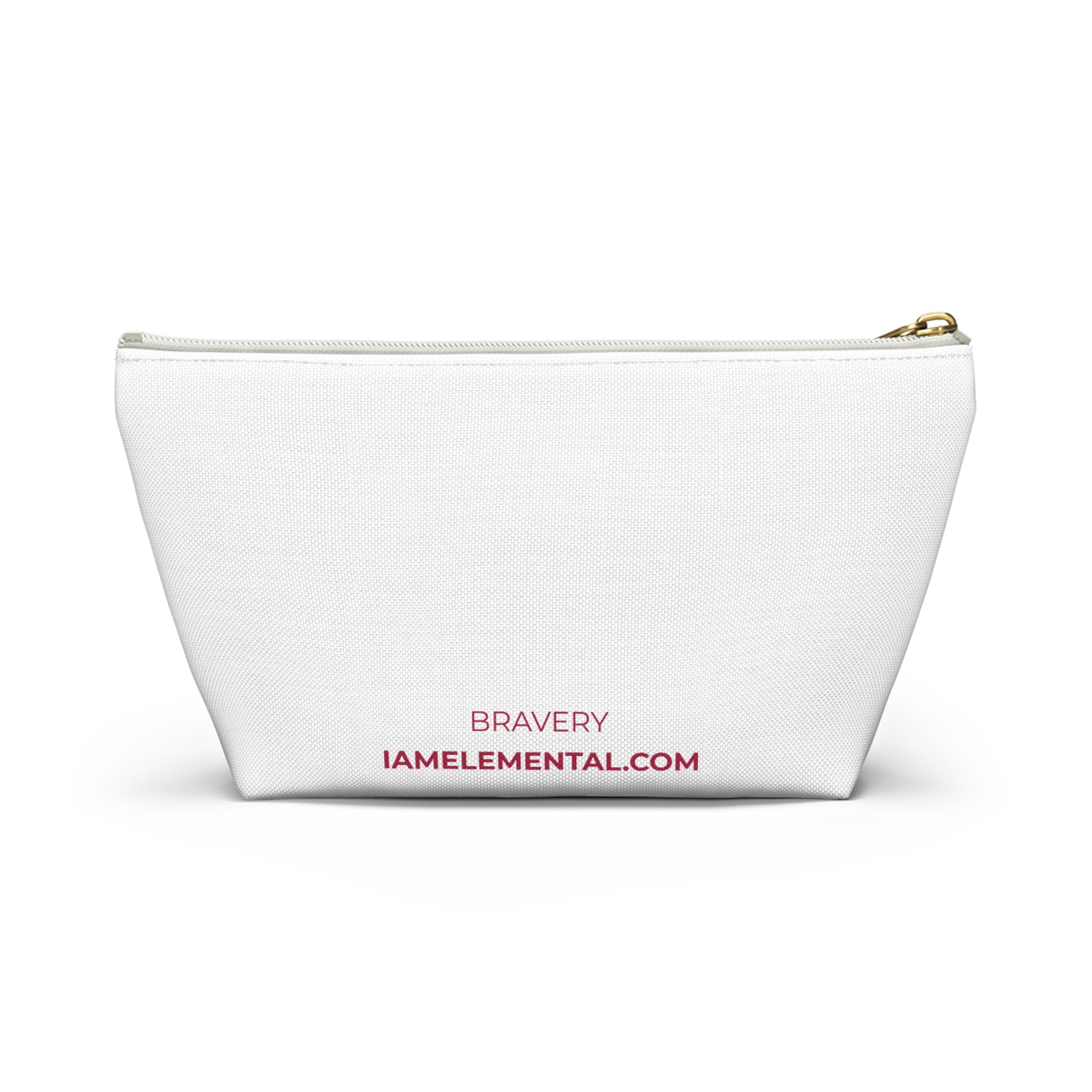 Warrior Bravery Inspirational Accessory Pouch - Travel, Makeup, Gift (White)