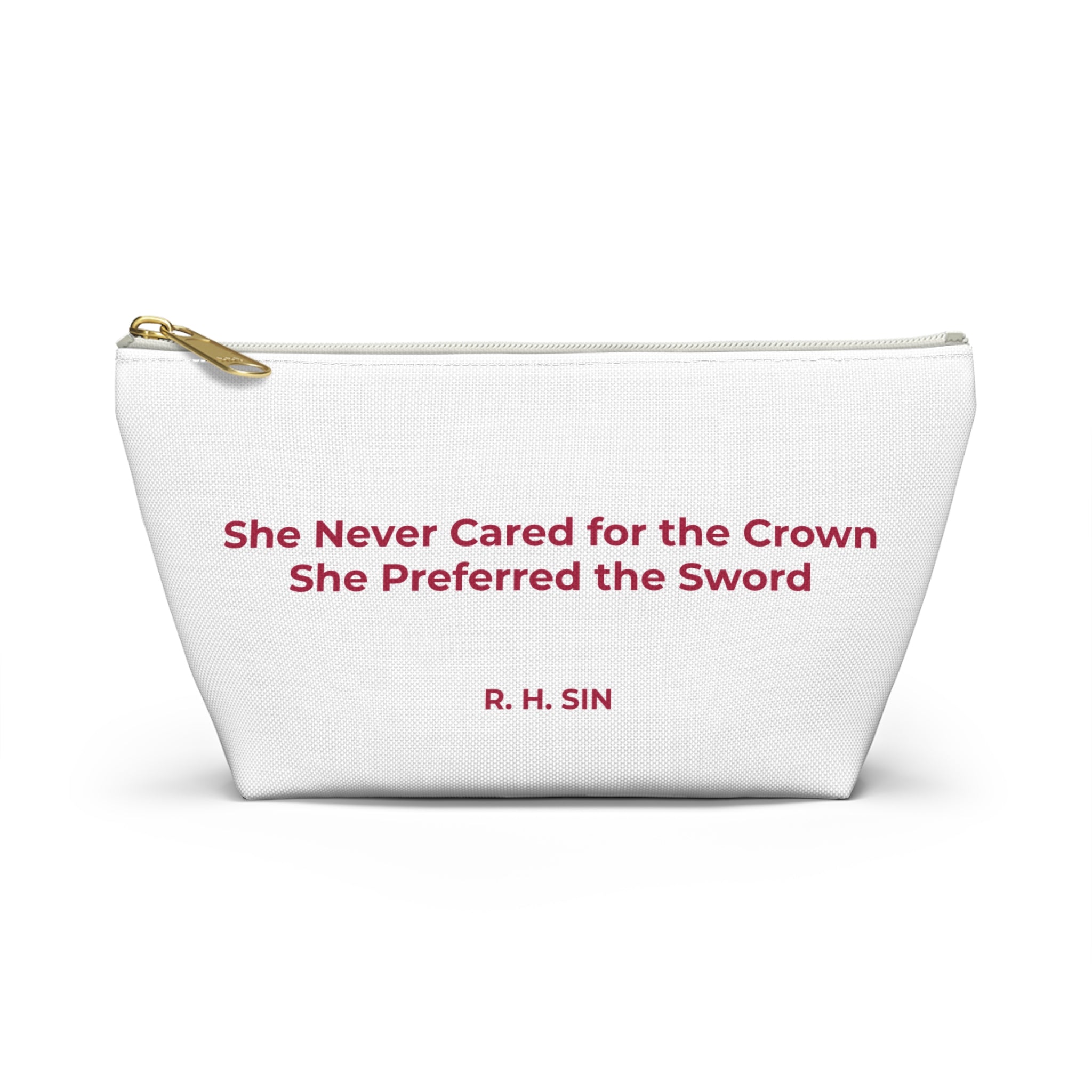 Warrior Bravery Inspirational Accessory Pouch - Travel, Makeup, Gift (White)